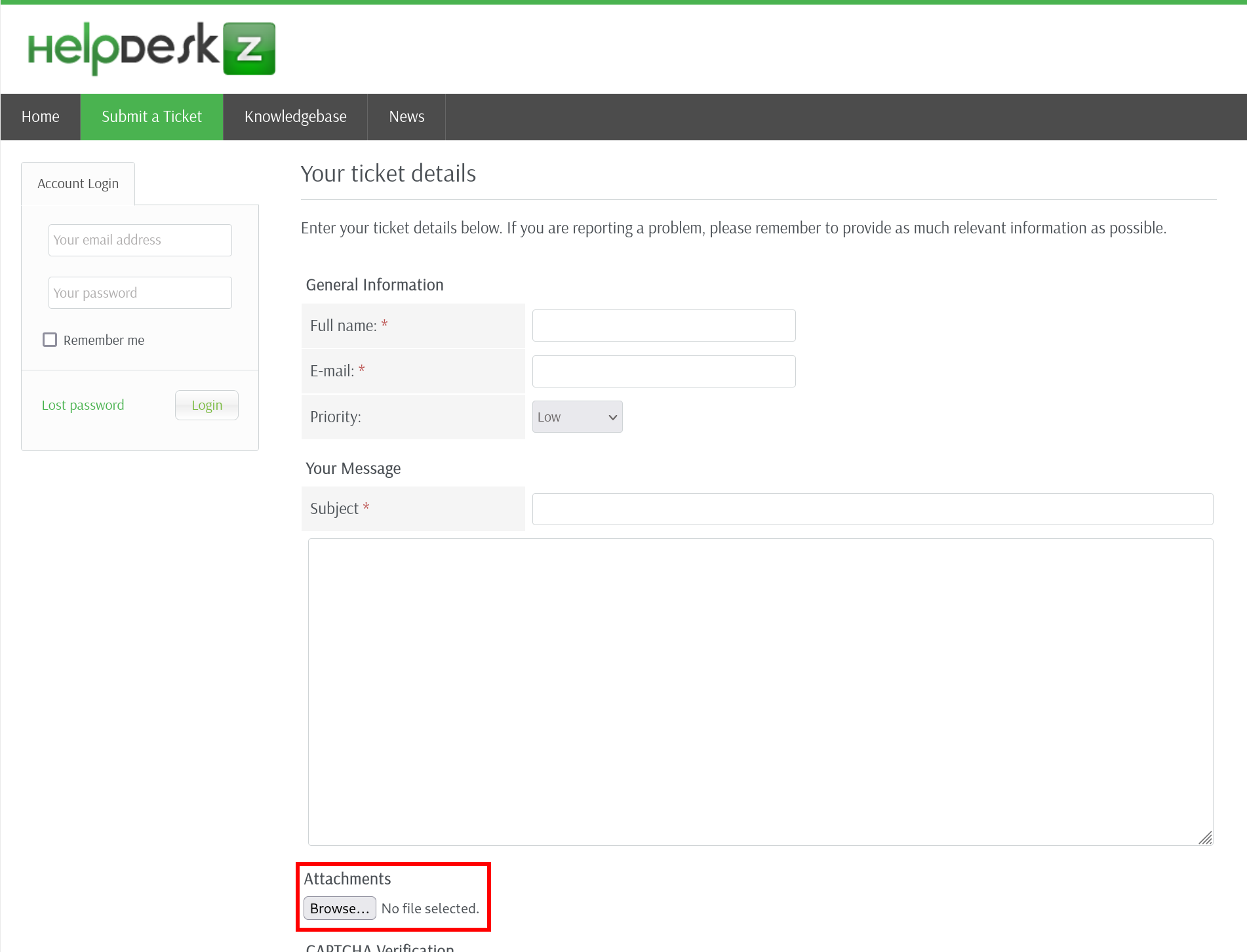 File upload form