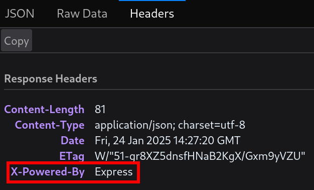 Response headers