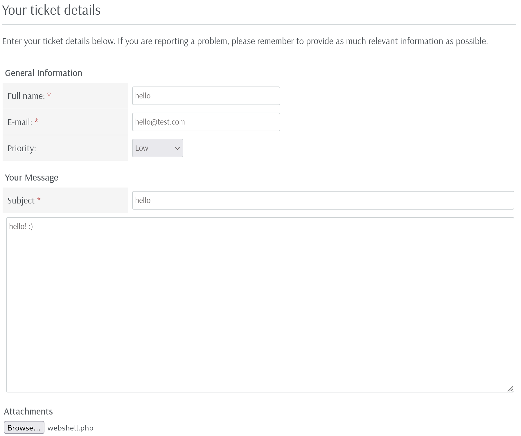Upload the webshell