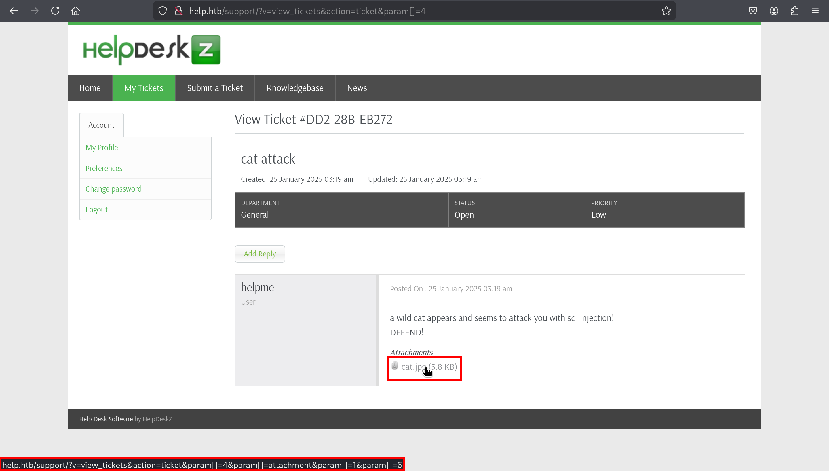 Vulnerable download link