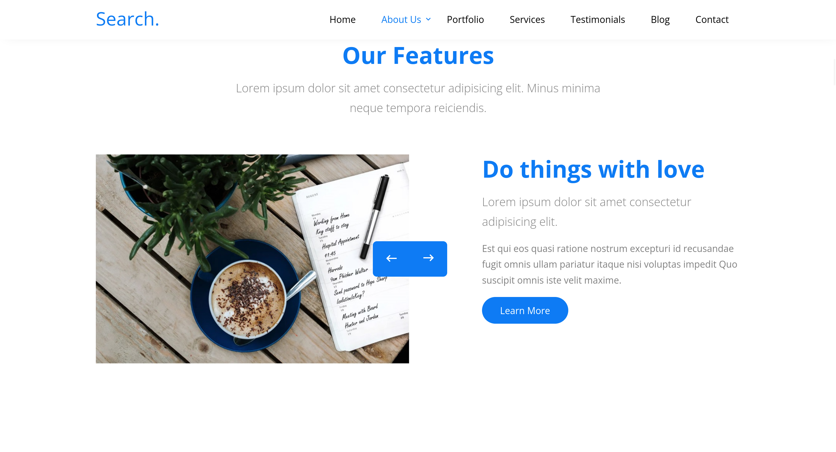 Carousel on the Search webpage