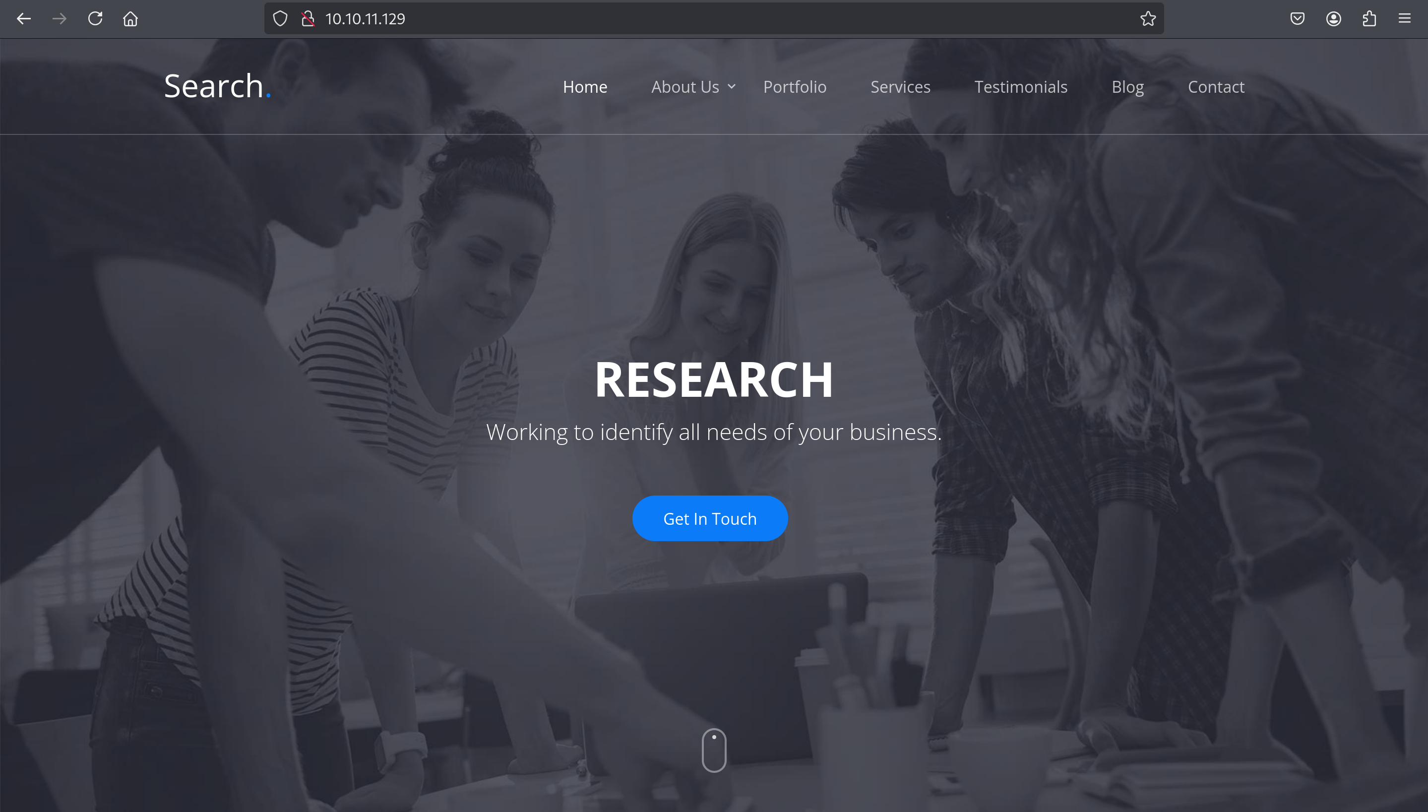Search webpage