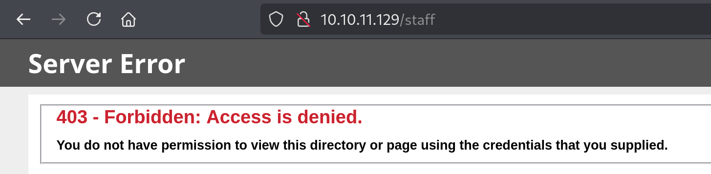 Staff 403 error